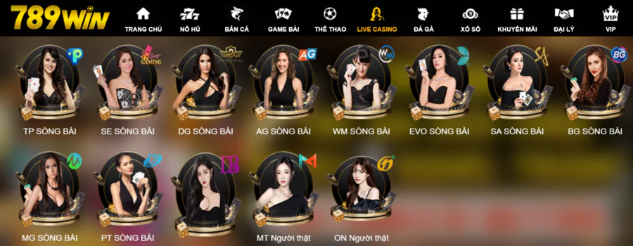 Đa dạng các sảnh chơi live casino